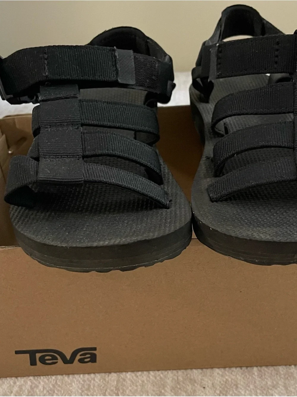 Teva Black Sporty Hook-and-Loop Sandals